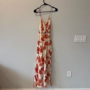 Astr Floral maxi dress with ruffle